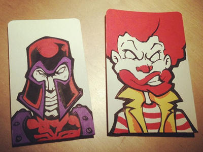 Magneto & Ronald notebook covers illustration magneto markers ronald