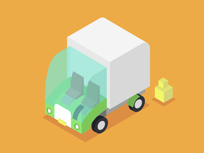 It's a truck! freelance illustrator illustratie isometric truck vector vehicles