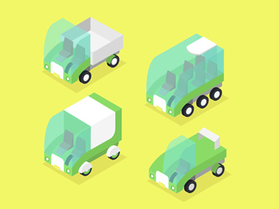 Truck variations freelance illustrator illustratie isometric truck vector vehicles