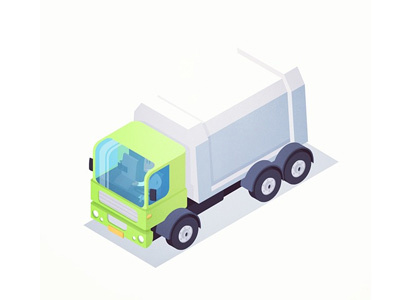 Iso Garbage Truck car dordrecht freelance illustratie illustrator iso isometric nederland truck vector