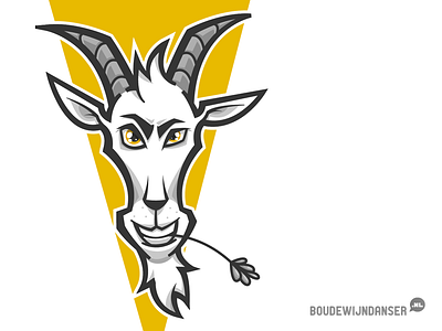 Goat Head animal goat illustratie logo ontwerp yellow