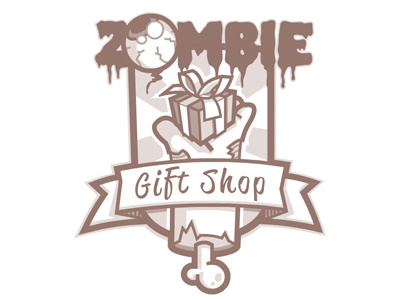 Zombie Gift Shop brains dawanda eye illustration logo shop zombie