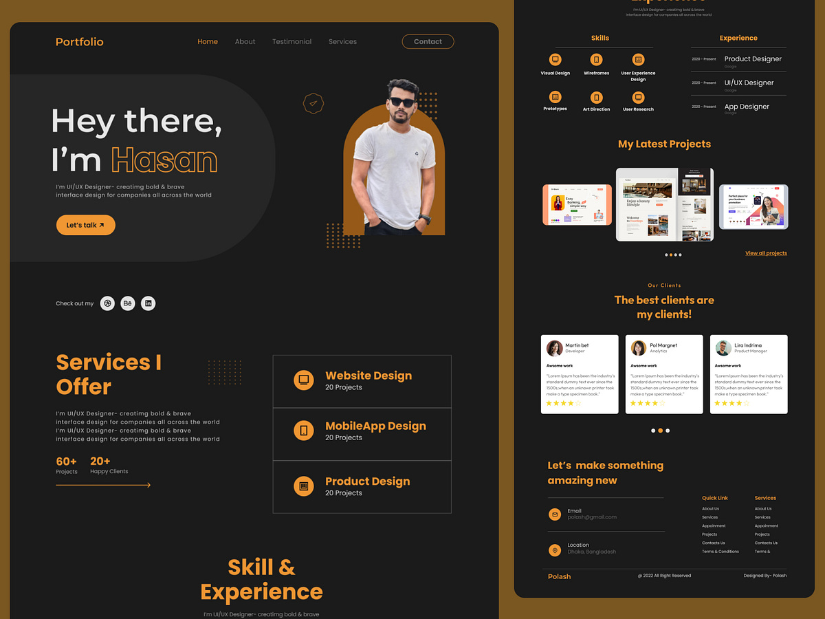 Resume Landing Page designs, themes, templates and downloadable graphic