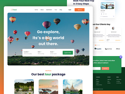 Travel Agency Website Landing page branding creative design digital agency homepage landing page minimal new tour travel travel agency ui ux web design web template website