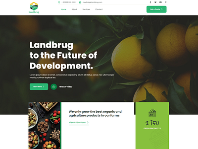 Landbrug Agriculture Product Wordpress Website