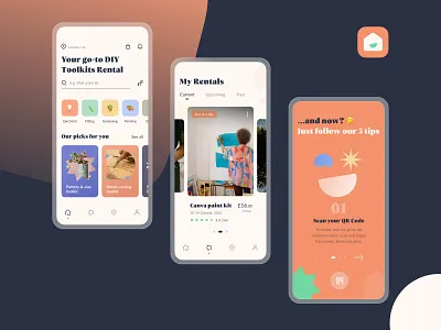 DIY Toolkit rental App - Homely designflows 2021 diy app ui diy ux design toolkit app design toolkit app ui ui ui app design ui design uiux app design