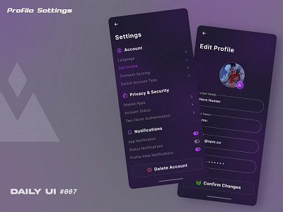 Profile Settings - #DailyUI007