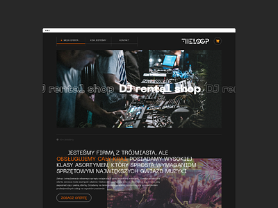 Website for dj rental_shop [the.loop] concept graphic design homepage ui webdesign