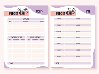 Personal Budget Planner adobe illustrator budget design financial graphic design illustration money planner vector