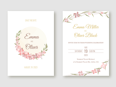 Wedding invitations design. adobe illustrator design flower graphic design illustration invitation rustic vector watercolor wedding wedding day