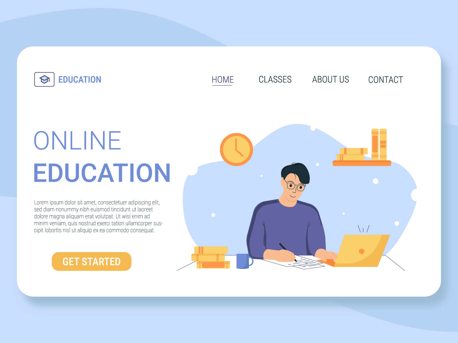 Illustration for online education landing page. by Anastasia (Nordia ...