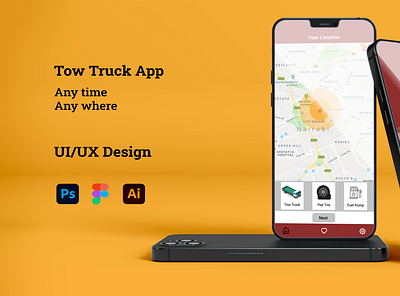 Tow Truck App UI branding graphic design ui ux