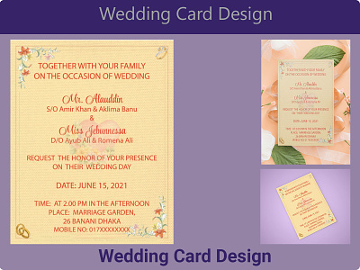 Wedding Card Design attractive beautiful card design fency good looking gorgeous illustration modern nice wedding wedding card design
