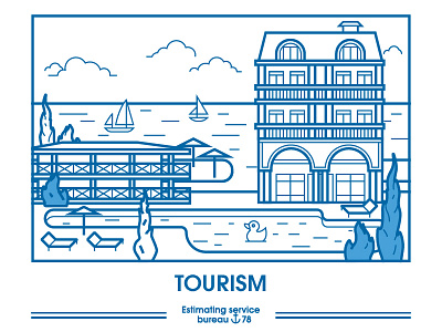 Tourism duck illustrate image relax sea tourism vector