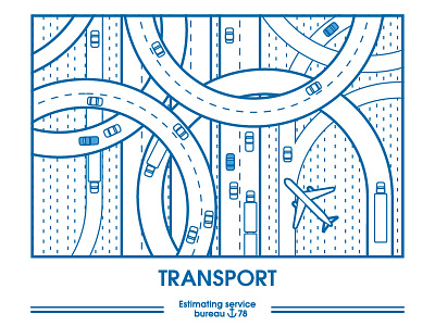 Transport freeway highway illustrate image plane road traffic vector