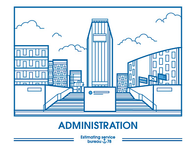 Administration building city illustrate image picket vector