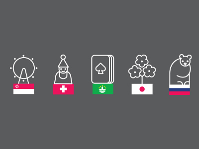 Сountries china country flag icon illustration japan russia set switzerland web website
