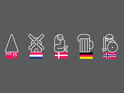 Сountries_02 country denmark flag germany holland icon illustration norway set web website