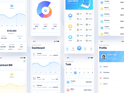 CRM- ioaforce app crm dashboard home oa ui ux