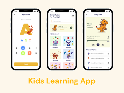 Kids Learning App UI Design