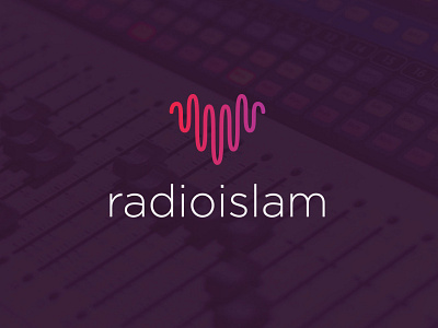 Radio Islam Logo branding design halal heart islamic islamic design logo love music radio sound soundwave wave