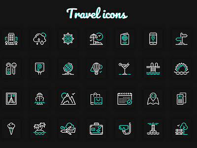 Travel icon pack