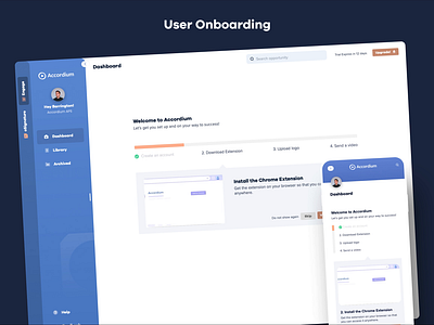 Clean User Onboarding Steps animation card dashboard design flat minimal mobile onboarding pastel simple web