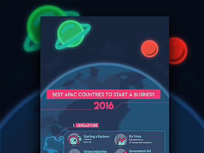 Colorful World Infographic colorful flat futuristic infographic map pink planet space universe