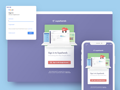 Login Page : One login to rule them all! card google gradient green illustration laptop login minimal sign in simple