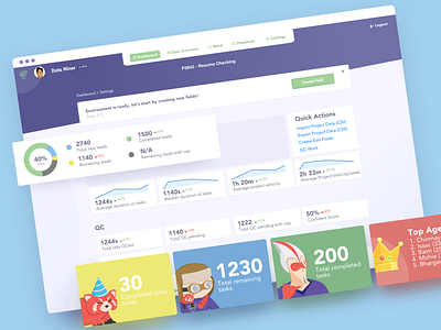 Data Mining Tool Dashboard card dashboard ui illustration minimal purple simple ui