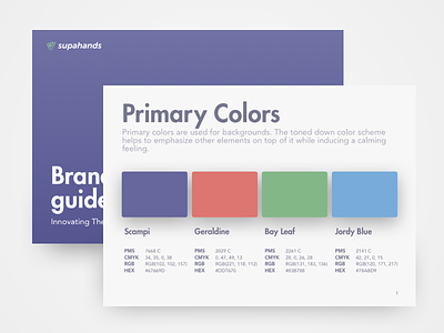 Brandbook : Supahands Brand Guidelines brandbook branding character color design flat font font design illustration logo minimal pastel simple