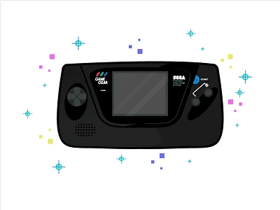 Game Gear Power back childhood design dribbble game gear graphic illustration illustrator retro retrogame sega