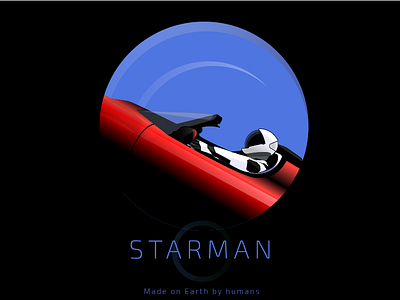 Starman! design dribbble graphic illustration space spacex star starman tesla vector
