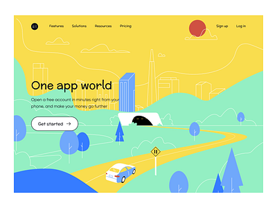 One App World - Landing Page adventure booking booking app camping car clean design explore fly homepage journey minimal tourism travel travel agency trip uxui vacation web design website