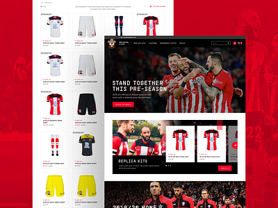 Southampton FC Retail Website case study clean digital ecommerce football interface shopping sport ui ux website