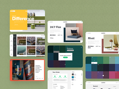 Camira Fabrics Ecommerce Website case study clean digital ecommerce interface ui ux web design website yellow