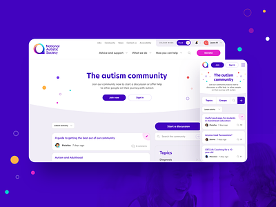 National Autistic Society Community case study charity clean colourful community digital forum interface kentico ui ux web design webdesign website