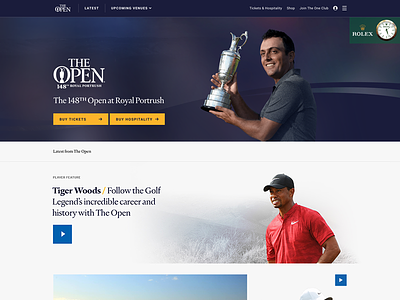 The Open x Delete case study clean digital golf interface sport the open ui ux web design website