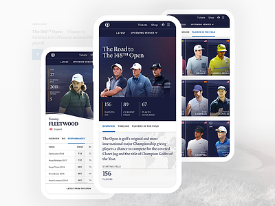 The Open x Delete case study clean digital golf interface live mobile sport the open ui ux web design website