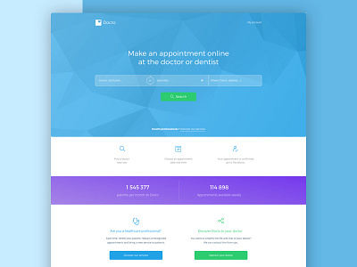 Docto belighted colorful doctor flat homepage sketch ui ux website