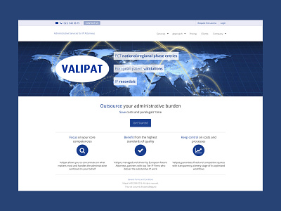 Valipat back office belighted blue color design flat patent ui ux