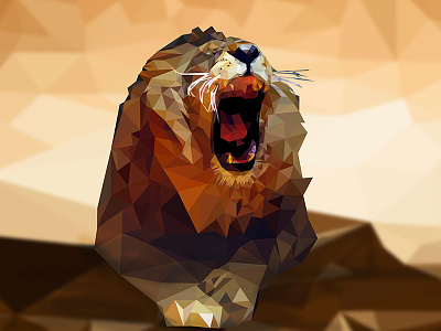 Lion illustration illustrator lion lowpoly polygon