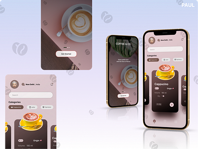 COFFEE SHOP 🥤 ( APP UI ) branding graphic design ui