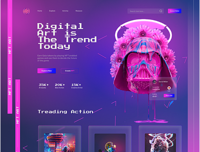 NFT landing page figma landing page nft ux web design