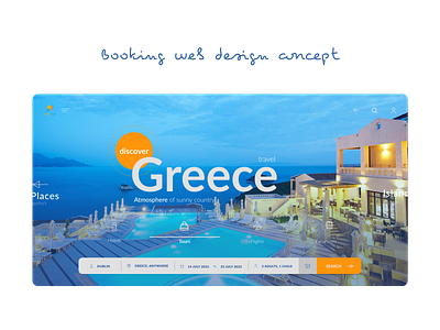 Booking web design concept booking branding design figma greece landing page travel ui ux web design