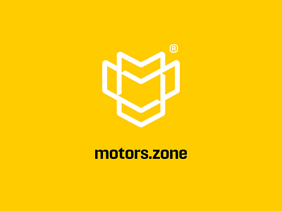Motors.zone car chevron identity logo logotype motor motors stripe vehicle vehicle marketplace yellow