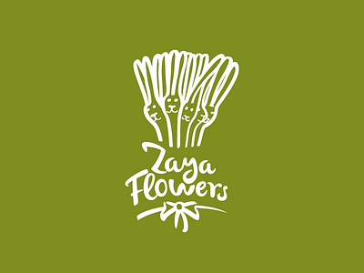 Zaya Flowers, logo for flower boutique boutique flower flowers illustration lettering logo logotype rabbit shop zaya