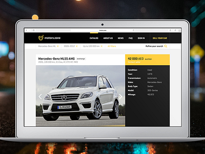 Motors.zone web-site interface auto car classified design interface motor online web web design