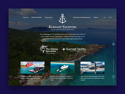 Elegant Yachting web-site design boat charter elegant fish yacht yachting