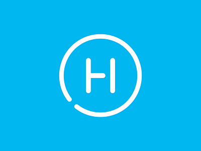 HOBEK company logo blue circle hobek logo logotype white